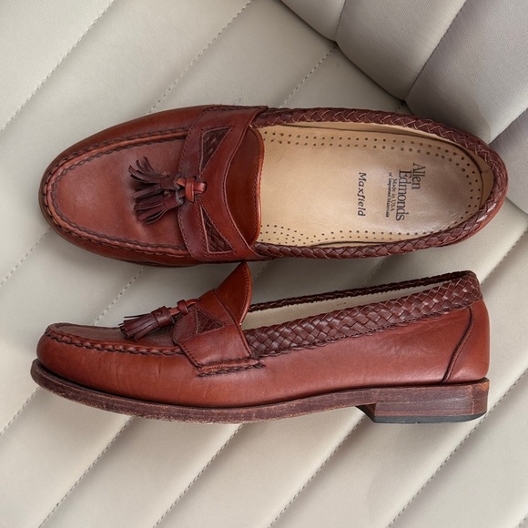 Allen Edmonds Leather Tassel Loafers Mens Size 10 D Brown Classic Shoes